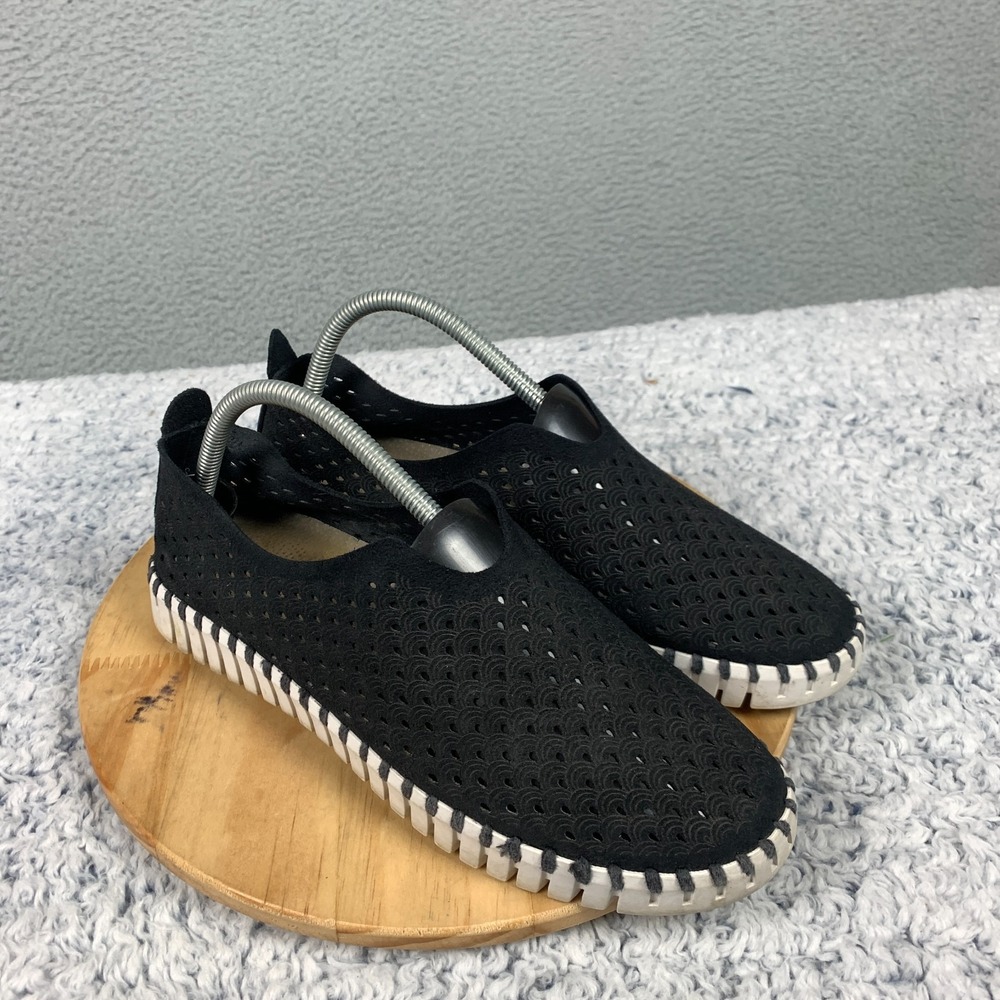 Ilse Jacobsen Tulip Shoes Women's EU 41 US 10.5 Black Perforated Slip On Comfort